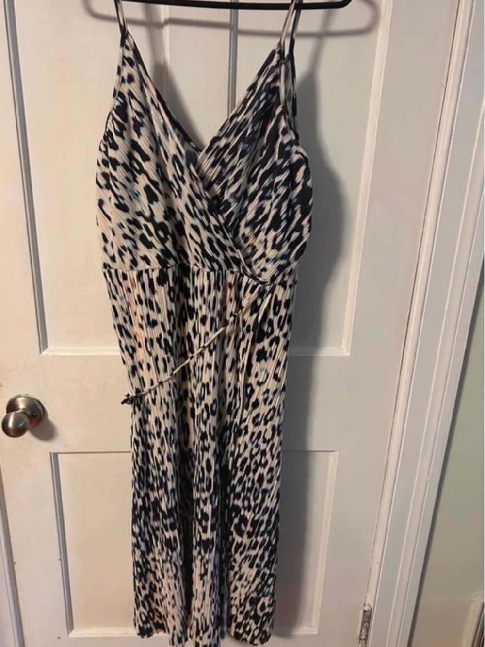 Spotted Wrap-Front Maxi Dress in Black and Cream from H&M